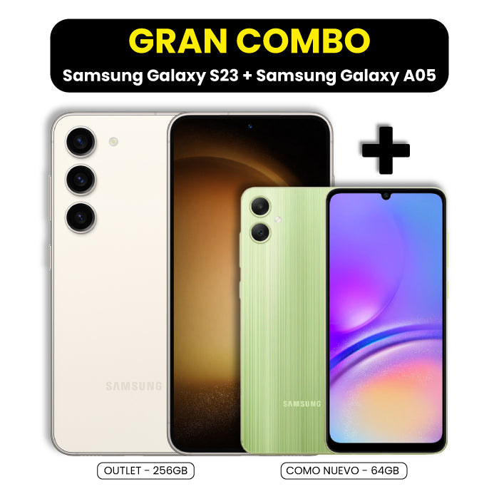 Samsung Galaxy S23 256GB - Outlet + Samsung Galaxy A05 64GB - Como Nuevo